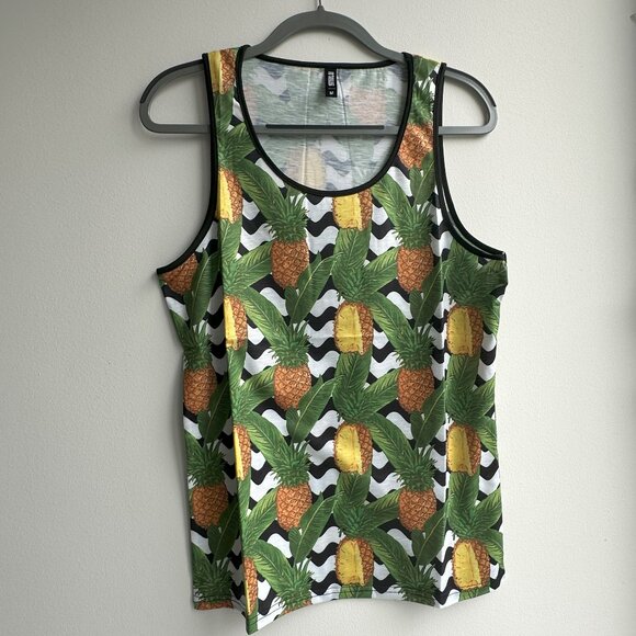 ST33LE - Pineapple Chevron Stretch Jersey Tank Top (M) - Picture 3 of 10